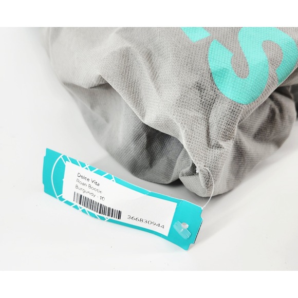 Dolce Vita Roan Booties Burgundy Suede Block Heel Square Toe Women's Size 10 - Picture 7 of 7